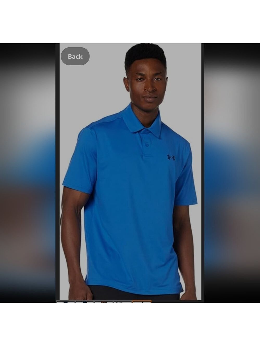 Under Armour Men's Blue Polo Shirt Loose Latge
